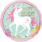Preview: Folienballon Happy Birthday Einhorn Rückseite