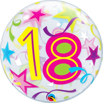 Single Bubble Ballon Birthday Stars 18
