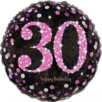Folienballon Happy Birthday pink 30