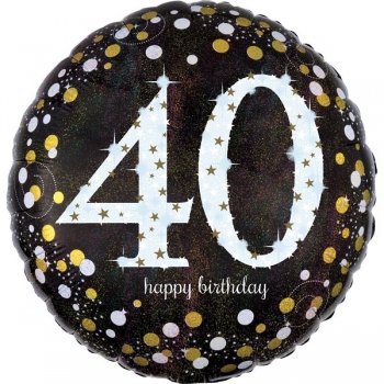 Folienballon Happy Birthday black 40