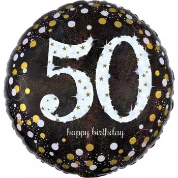 Folienballon Happy Birthday black 50