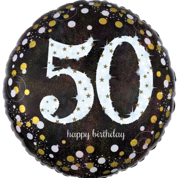 Folienballon Happy Birthday black 50
