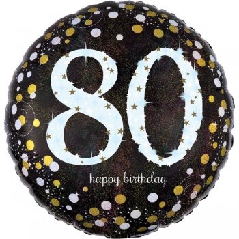 Folienballon Happy Birthday black 80
