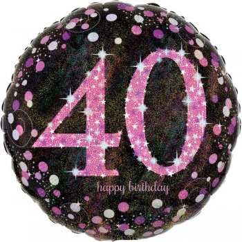 Folienballon Happy Birthday pink 40