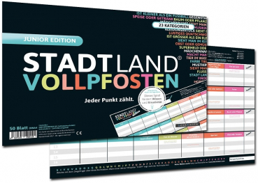 Stadt Land Vollpfosten - Junior Edition - Gesellschaftsspiel