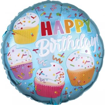 Folienballon Happy Birthday Cupcake