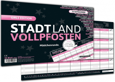 Stadt Land Vollpfosten - Girls Edition - Gesellschaftsspiel