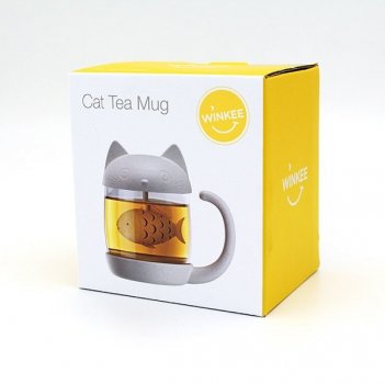 Katze - Tee-Becher mit Tee-Ei Packung