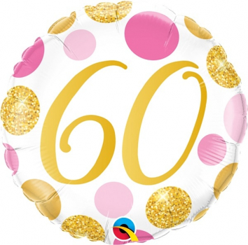 Folienballon 60 Pink & Gold Dots