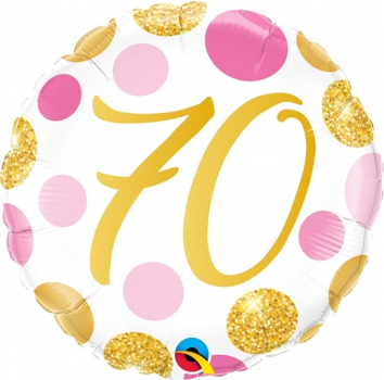Folienballon 70 Pink & Gold Dots