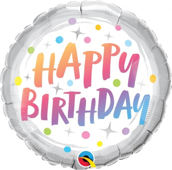 Folienballon Birthday Rainbow Dots