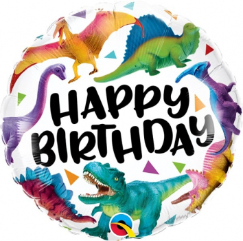 Folienballon Birthday Colorful Dinosaurs