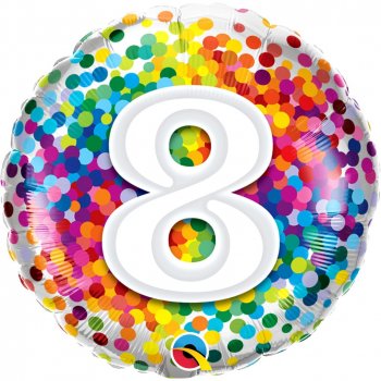 Folienballon Rainbow Confetti Birthday 8