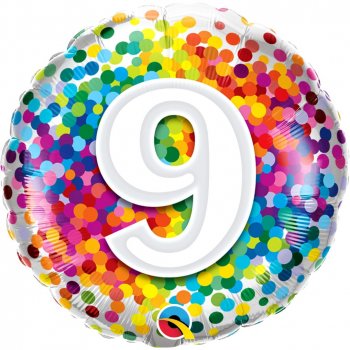 Folienballon - Rainbow Confetti Birthday 9