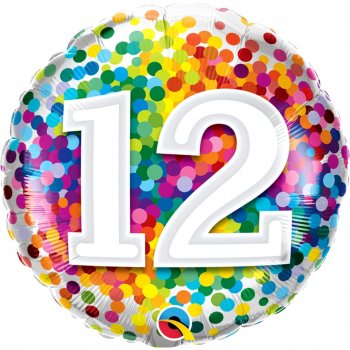 Folienballon - Rainbow Confetti Birthday 12