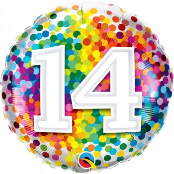 Folienballon Rainbow Confetti Birthday 14
