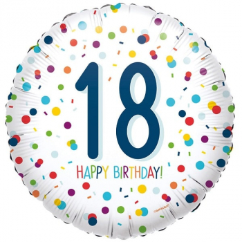 Folienballon Confetti Bday Happy Birthday 18.