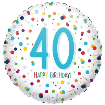 Folienballon Confetti Bday Happy Birthday 40.