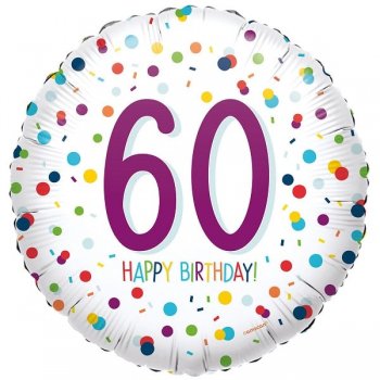 Folienballon Confetti Bday Happy Birthday 60.