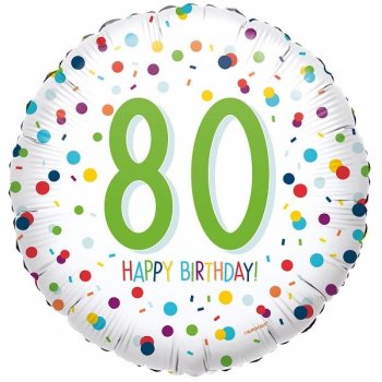 Folienballon Confetti Bday Happy Birthday 80.