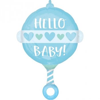 Folienballon Rassel Junge Geburt