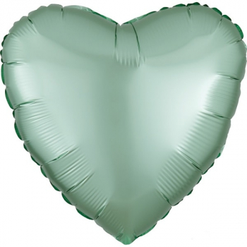 Folienballon - Herz Satin - mintgrün (Mind Green)