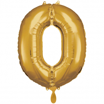 Folienballon Zahl 0 XXL gold