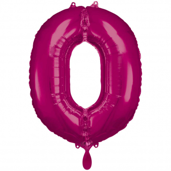 Folienballon Zahl 0 XXL pink