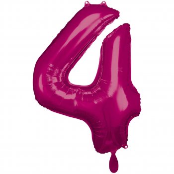 Folienballon Zahl 4 XXL pink