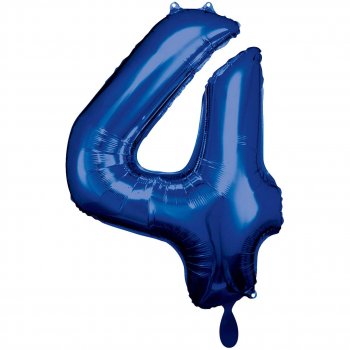 Folienballon Zahl 4 XXL blau
