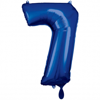 Folienballon Zahl 7 XXL blau