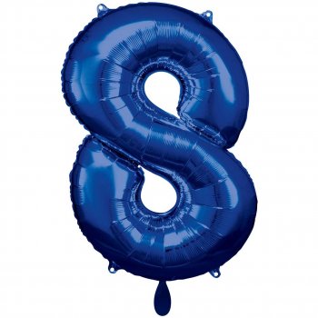 Folienballon Zahl 8 XXL blau