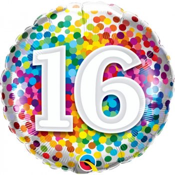 Folienballon Rainbow Confetti Birthday 16
