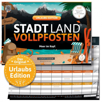 Stadt Land Vollpfosten - Urlaubs Edition - Gesellschaftsspiel