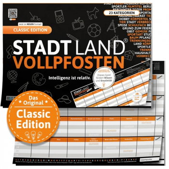 Stadt Land Vollpfosten - Classic Edition - Gesellschaftsspiel
