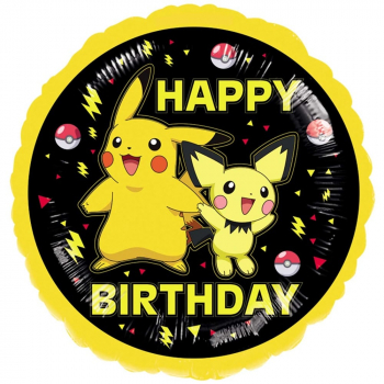Folienballon Happy Birthday Pokemon