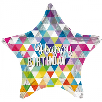 Folienballon - Birthday Star Pattern