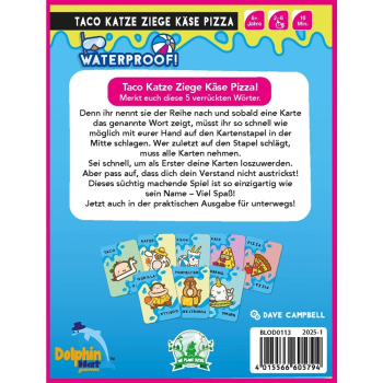 Taco Katze Ziege Käse Pizza - Waterproof Kartenspiel