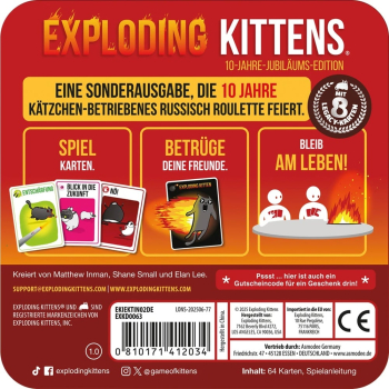 Preview: Exploding Kittens - 10-Jahre-Jubiläums-Edition Kartenspiel