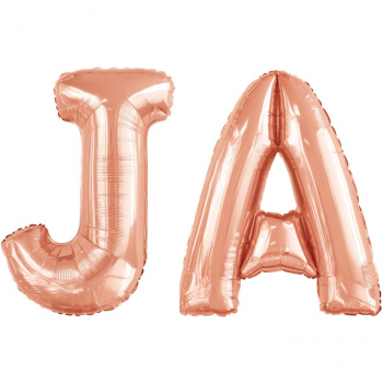 Folienballons - JA - rosegold - XL-Buchstaben