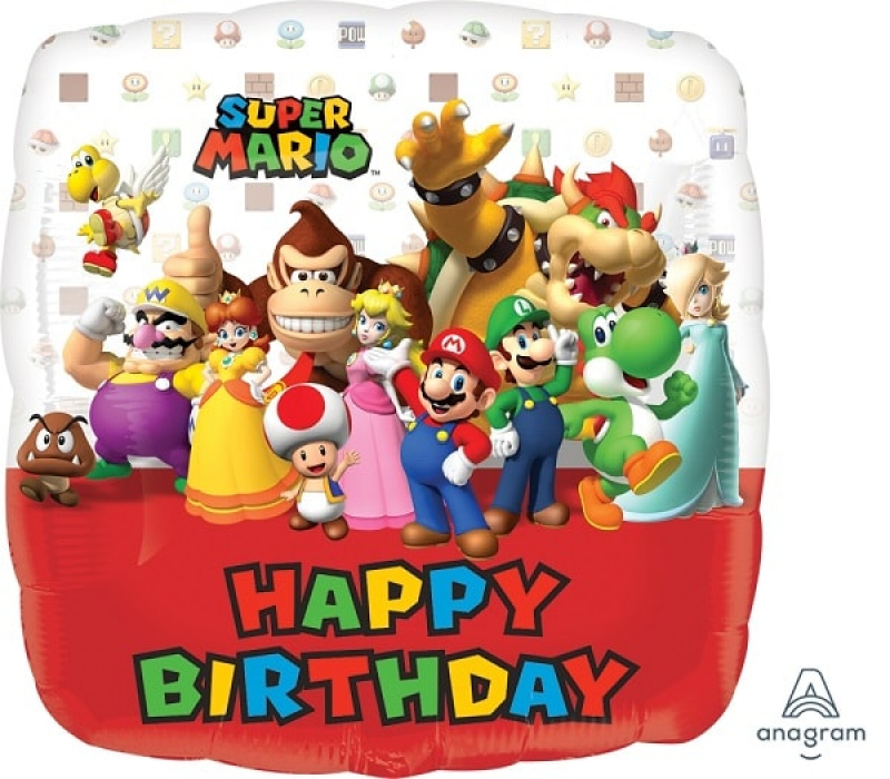 Folienballon Super Mario Happy Birthday