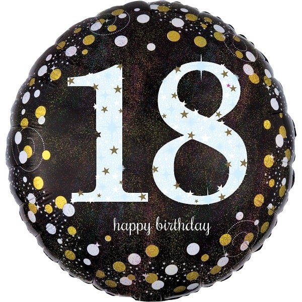 Folienballon Happy Birthday black 18