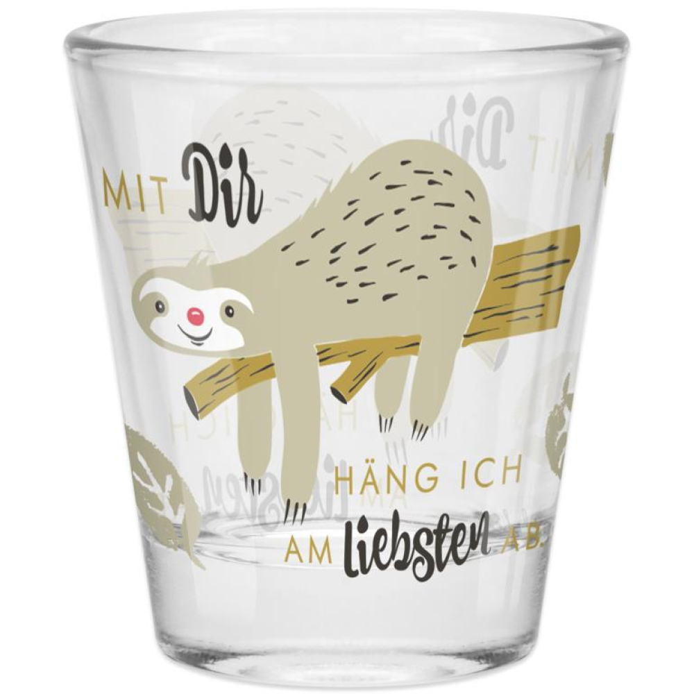 Happy Life Faultier Schnapsglas