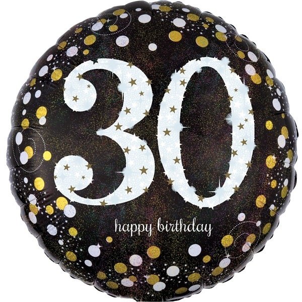 Folienballon Happy Birthday black 30