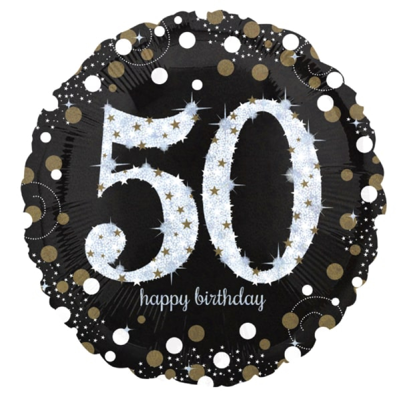 Folienballon Happy Birthday black 50