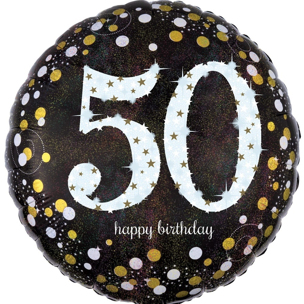 Folienballon Happy Birthday black 50