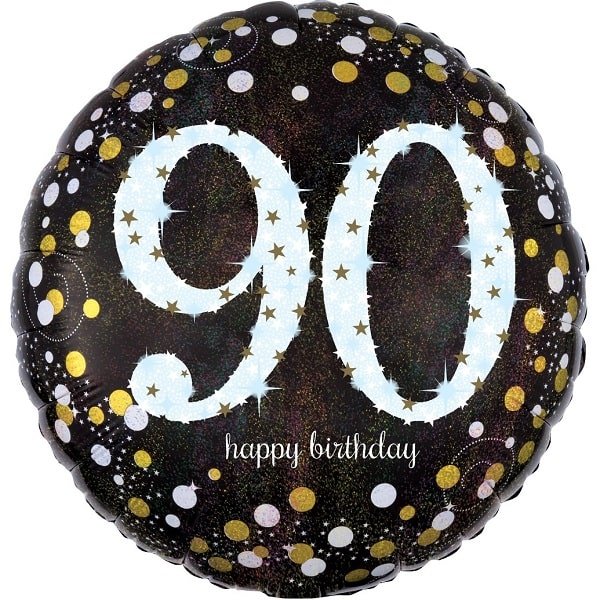 Folienballon Happy Birthday black 90
