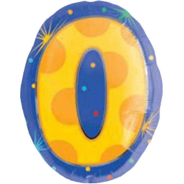 Folienballon Zahl 0 Konfetti