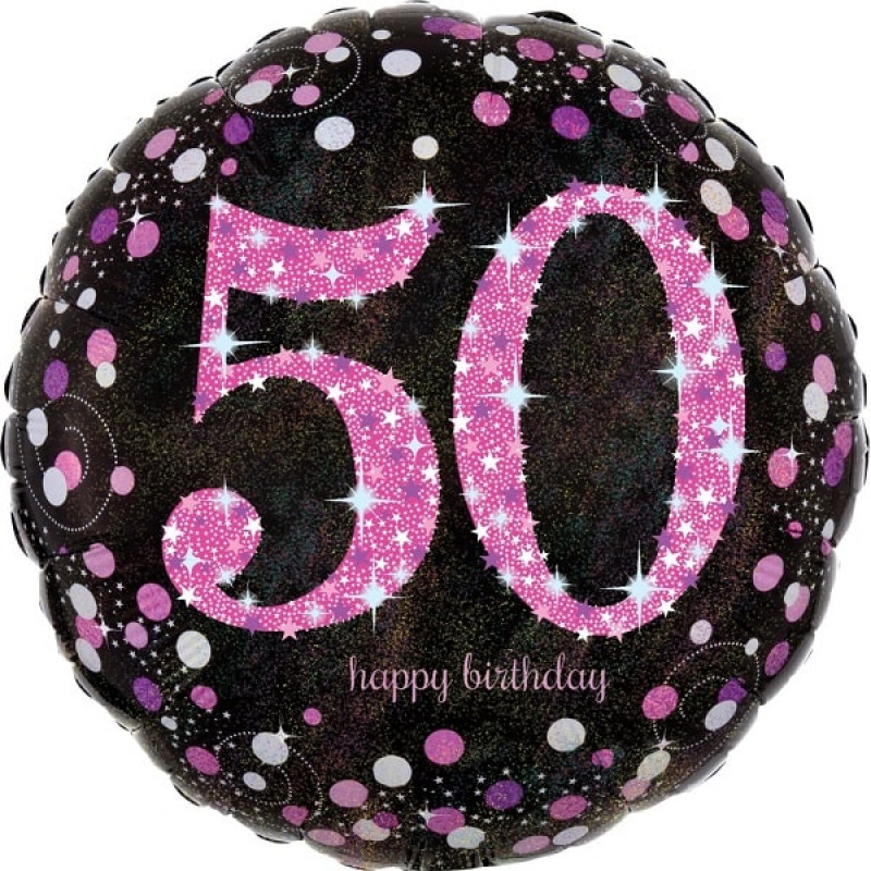 Folienballon Happy Birthday pink 50