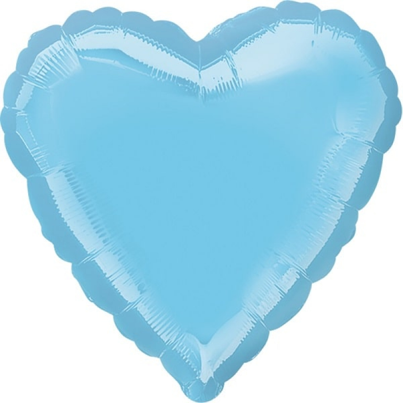 Folienballon Herz hellblau perlmutt